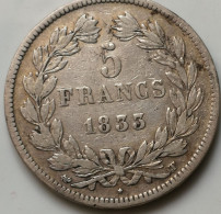 5 Fr Louis Philippe 1833 T - 5 Francs