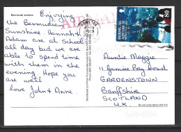 BERMUDES. N°818 De 2001 Sur Carte Postale écrite. Plongée. - Buceo