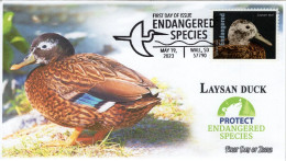 USA 2023 Laysan Duck, River, Endangered Species, Bird,Pictorial Postmark, FDC Cover (**) - Covers & Documents