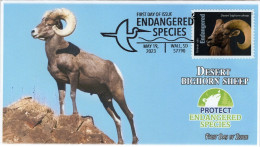 USA 2023 Desert Bighorn Sheep, Endangered Species, Animal,Pictorial Postmark, FDC Cover (**) - Covers & Documents