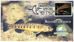 USA 2023 Roanoke Logperch, Endangered Species,Fish,Pictorial Postmark, FDC Cover (**) - Brieven En Documenten