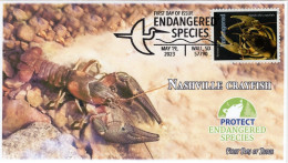 USA 2023 Nashville Crayfish, Endangered Species,Fish,Pictorial Postmark, FDC Cover (**) - Covers & Documents