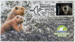 USA 2023 Vancouver Island Marmot, Endangered Species, Animal, Rodent ,Pictorial Postmark, FDC Cover (**) - Covers & Documents