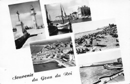 Souvenir Du Grau Du Roi - Multivues En 5 Photos Cpsm Dentelée  PF 1956 - Le Grau-du-Roi