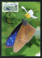 TAIWAN (2023) Carte Maximum Card ATM Taipei 2023 39th Asian Stamp Exhibition, Purple Crow Butterfly, Papillon, Mariposa - Maximumkaarten