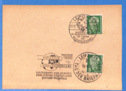 Allemagne DDR 1952 Carte Postale De Leipzig (G22025) - Cartas & Documentos