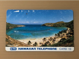 Hawaii Hawaiian Telephone Card Phonecard - Hanauma Bay Reverse Bronze, Set Of 1 Used Card - Hawaï