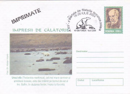 NORTH POLE, ARCTIC WILDLIFE, POLAR BEAR, F. NANSEN, COVER STATIONERY, ENTIER POSTAL, 2001, ROMANIA - Fauna ártica