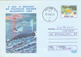 POLAR PHILATELY, POLAR PHILATELIC EXHIBITION, WHALE, COVER STATIONERY, ENTIER POSTAL, 2002, ROMANIA - Événements & Commémorations