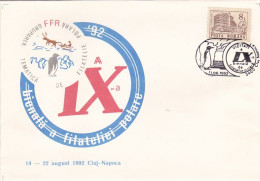 POLAR PHILATELY, CLUJ NAPOCA POLAR PHILATELIC EXHIBITION, PENGUINS, SPECIAL COVER, 1992, ROMANIA - Events & Gedenkfeiern