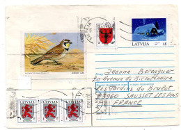 Lettonie -1998-- LIEPAJA  Pour SAUSSET LES BAINS-13 (France)..timbres (blason,voeux,oiseau)......cachet - Latvia