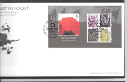Gb   WW1 19172017   " Lest We Forget'  Minisheet   On FDC NOTES SEE NOTES - Covers & Documents