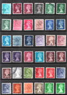 UK, GB, Great Britain, Used,  Queen Elizabeth, 69 Stamps, Colors, Phosfor - Andere & Zonder Classificatie
