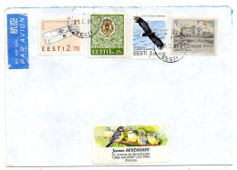 Estonie -2001-- TARTUMAA  Pour SAUSSET LES BAINS-13 (France).. Beaux Timbres ( Oiseau Rapace,chateau)......cachet - Estland