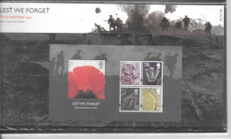 GB    WW1  -  1917/2017  -  MINISHEET - "Lest We Forget" Passchendaele  1917 In Presentation Pack   - See Scan - Unused Stamps