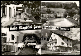 ÄLTERE POSTKARTE FELDKIRCH TOSTERS HAUS BURGBLICK GARNI FAMILIE EGON GEIGER POOL Vorarlberg Ansichtskarte Cpa Postcard - Feldkirch