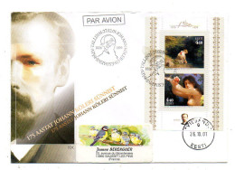 Estonie -2001-- TALLINN  Pour SAUSSET LES BAINS-13 (France).. Beaux Timbres Tableaux  .....cachet - Estonie