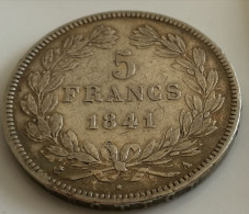 5 Fr Louis Philippe 1841 A - 5 Francs