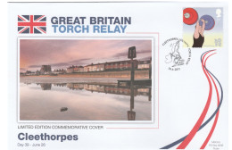 2012 Ltd Edn CLEETHORPES OLYMPICS TORCH Relay COVER London OLYMPIC GAMES Sport WEIGHTLIFTING  Stamps GB - Haltérophilie