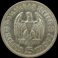 LaZooRo: Germany 5 Mark 1935 F VF / XF Paul - Silver - 5 Reichsmark