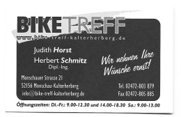 Monschau Kalterherberg Bike Treff Etiquette Visitekaartje Htje - Cartes De Visite