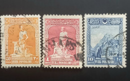 TURQUIE 1926 Inscription In Arabic & Latin-Forgeron Légendaire Et Loup  20Pa, 1Ghr & 10 Ghr Oblitérés - Used Stamps