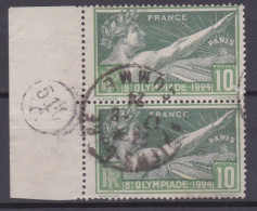 FRANCE - 183  JEUX OLYMPIQUES EN PAIRE OBL USED NUMERO DE CONTROLE SUR BORD DE FEUILLE - Used Stamps
