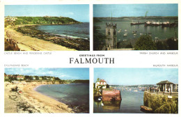 FALMOUTH, CASTLE BEACH AND PENDENNIS CASTLE, PARISH CHURCH AND HARBOUR, GYLLYNGVASE BEACH, CORNWALL, UNITED KINGDOM - Falmouth