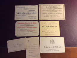 Lot Cartes Divers  ( 8 ) . BORDEAUX 33 GIRONDE - Cartes De Visite