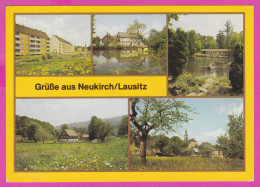 292649 / Germany DDR Neukirch/Lausitz (Kr. Bichofswerda) Park Lake Boat PC USED Bischofswerda 1989 - 10Pf. Palast  - Neukirch (Lausitz)