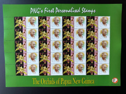 Papua New Guinea PNG 2007 Mi. 1244 Personalized Mohandas Mahatma Gandhi India Inde (2) Orchids Flowers - Orquideas