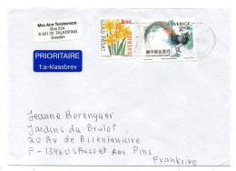 Suède -1998-- Lettre  Pour SAUSSET LES BAINS-13 (France).. Beaux Timbres (fleur  ,oiseau )...cachet - Cartas & Documentos