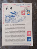 France 2023 China Chinese Year RABBIT BLUE PINK Astrology Sign 2v DOC PHI - Unused Stamps