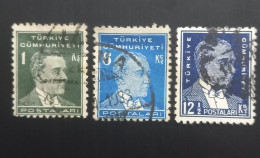 TURQUIE 1931 Ataturk – 3 Used Stamps - Gebruikt