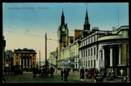 Ref 1624 - Early Postcard - Municipal Buildings Aberdeen - Aberdeenshire Scotland - Aberdeenshire