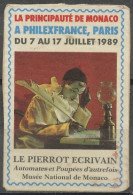 France - Frankreich érinnophilie 1989 Y&T N°V(2) - Michel N°ZF(?) Nsg - Philexfrance 89, Pierrot écrivain - Briefmarkenmessen