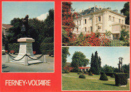 FERNEY VOLTAIRE ,  Multivues ,  La Statue De Voltaire , Le Château Et Le Parc De Voltaire - Ferney-Voltaire