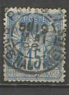 France - Sage - Quartiers De Paris - Cachet Type A2 AVEC N° Bureau - "PARIS 7 R.DES HAUDRIETTES" - 1876-1898 Sage (Type II)