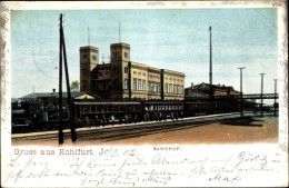 Lithographie Węgliniec Kohlfurt Schlesien, Bahnhof, Gleisseite, Dampflok - Schlesien