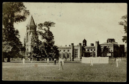 Ref 1625 - 1918 Postcard - Playing Cricket At Rugby School - Warwickshire - Other & Unclassified