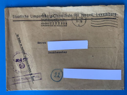 Luxembourg - Enveloppe - Deutsches Reich - Staatliche Limpertsberg-Oberschule Für Jungen Luxemburg Wk2 Ww2 - Besatzung - 1940-1944 German Occupation