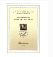 Ersttagsblatt.Format: 15 X 21 Centimètres.Johann-Gottfried Herder. - Andere & Zonder Classificatie