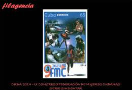 PIEZAS. CUBA MINT. 2014-07 IX CONGRESO DE LA FEDERACIÓN DE MUJERES CUBANAS. SERIE SIN DENTAR - Geschnittene, Druckproben Und Abarten