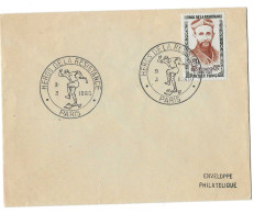 HEROS DE LA RESISTANCE TAMPON PARIS 31 MARS 1960 TIMBRE ABBE RENE BONPAIN  ENVELOPPE PHILATELIQUE - War Stamps