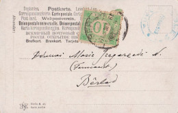 CARTE POSTALA FRANCATA Cu 10 BANI "TAXA DE PLATA" - CIRCULATA în 1903 : GOLESTI / GARA - BERLAD - RRR ! (am235) - Marcofilie