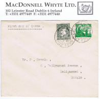 Ireland 1944 O'Clery ½d Green On Plain First Day Cover, Together With 2d Map, Dublin Cds 30 VI 44 - FDC