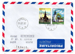 Suède--1997-- KIRUNA  Pour VEDENE-84 (France).  Beaux Timbres (églises Ou Temples ) ...cachet - Briefe U. Dokumente
