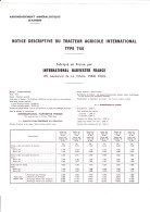 MATERIEL AGRICOLE - NOTICE TECHNIQUE TRACTEUR IH 744 - Trattori