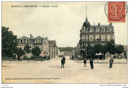 CPA 10  ROMILLY SUR SEINE    AVENUE  CARNOT  COULEURS     PARFAIT ETAT - Romilly-sur-Seine