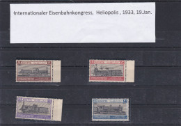 -ÄGYPTEN - EGYPT -  INT. SENBAHN-KONGRESS - TRAIN - LOKOMOTIVE 1933 POSRFRISCH - MNH - Unused Stamps